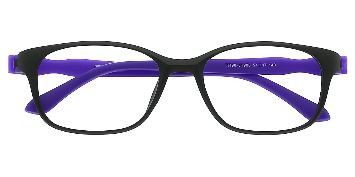 Black Blue Rectangle Classic Simple TR90 Eyeglasses