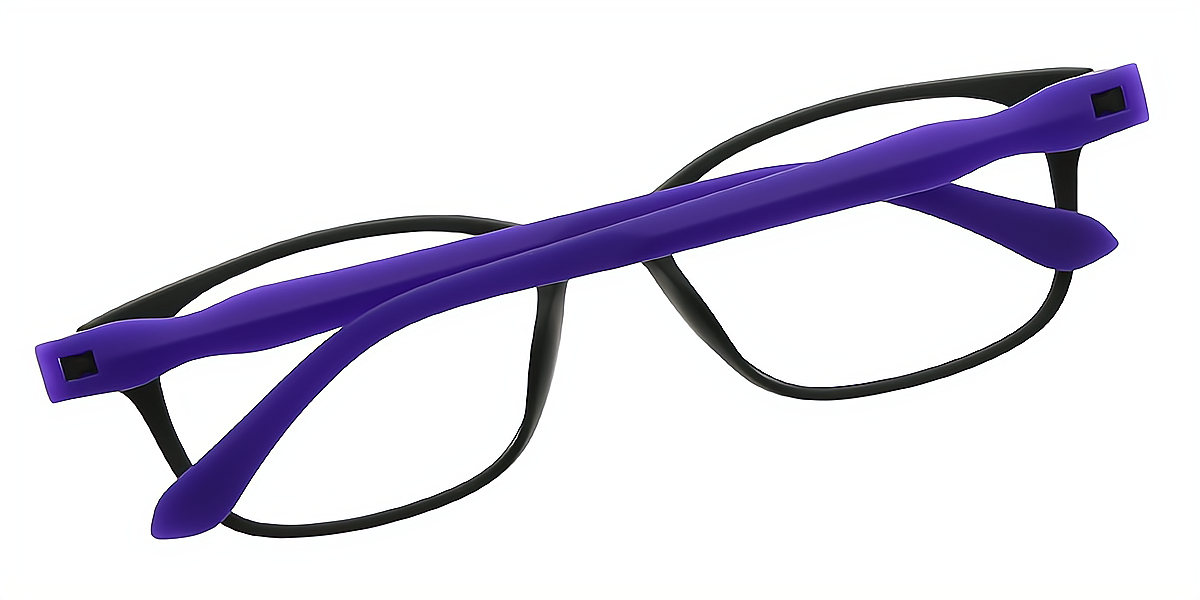 Black Blue Rectangle Classic Simple TR90 Eyeglasses
