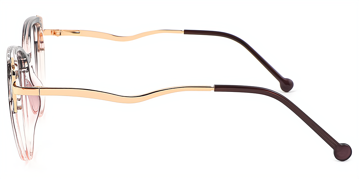 Purple Cat Eye Elaborate Mixed Materials Eyeglasses