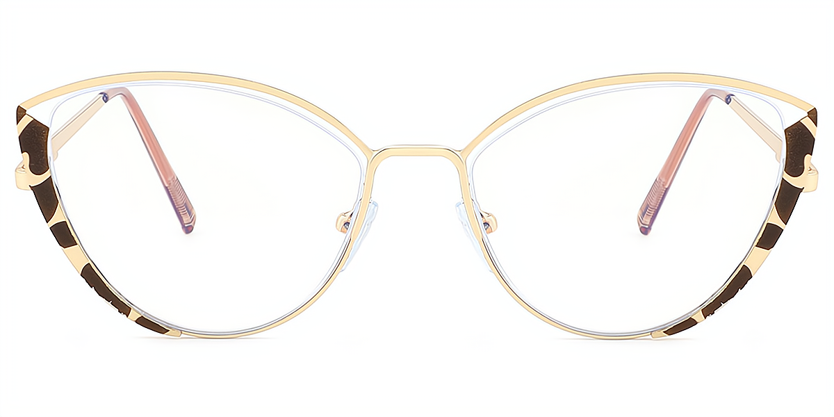 Tortoise Cat Eye Chic Metal Eyeglasses