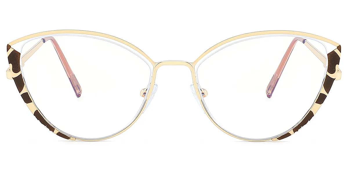 Tortoise Cat Eye Chic Metal Eyeglasses