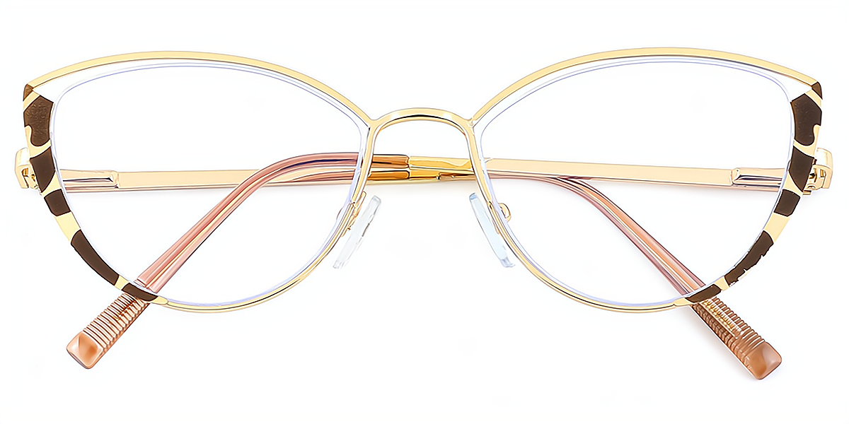 Tortoise Cat Eye Chic Metal Eyeglasses