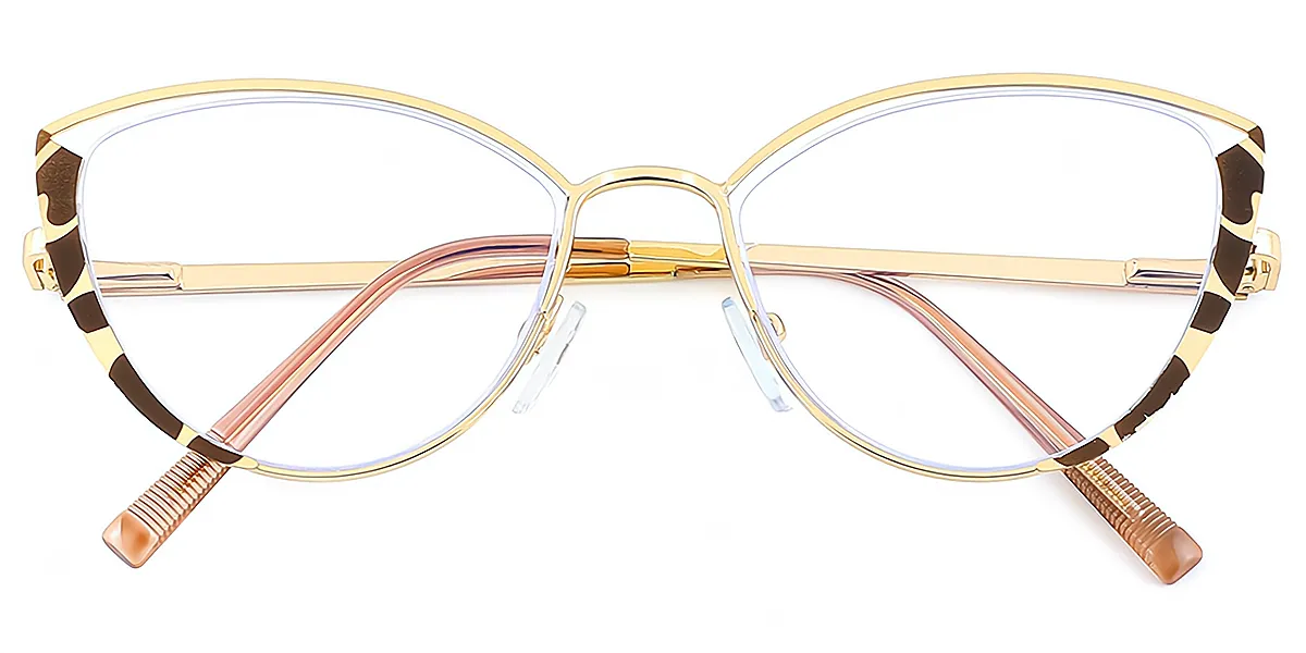 Tortoise Cat Eye Chic Metal Eyeglasses