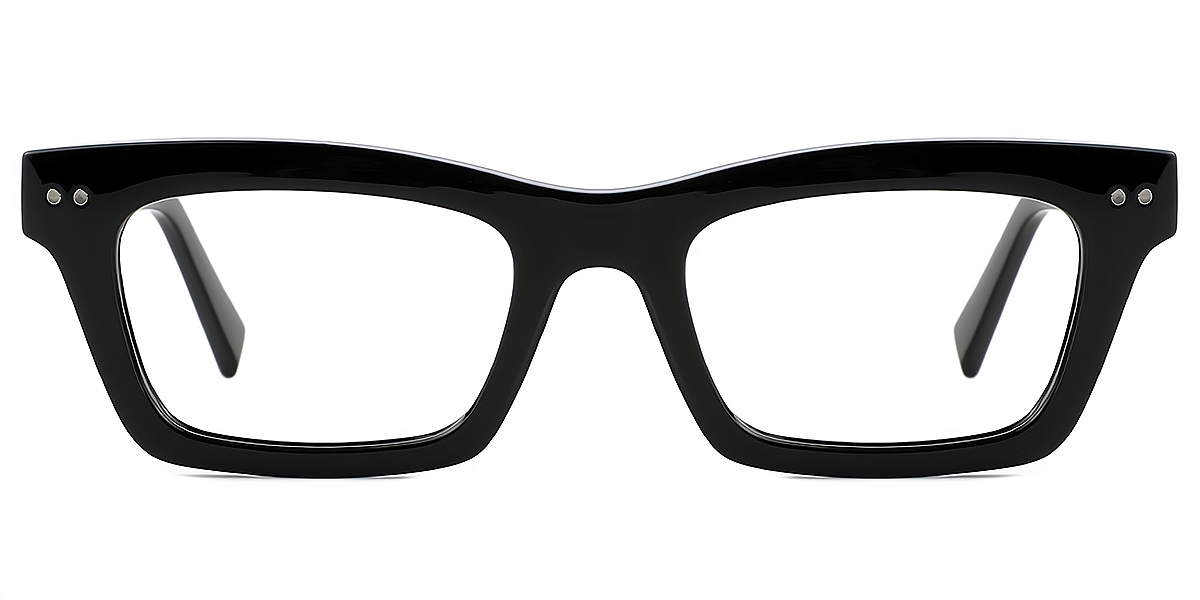 Black Rectangle Retro TR90 Eyeglasses
