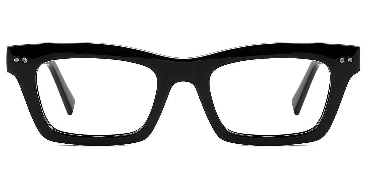Black Rectangle Retro TR90 Eyeglasses