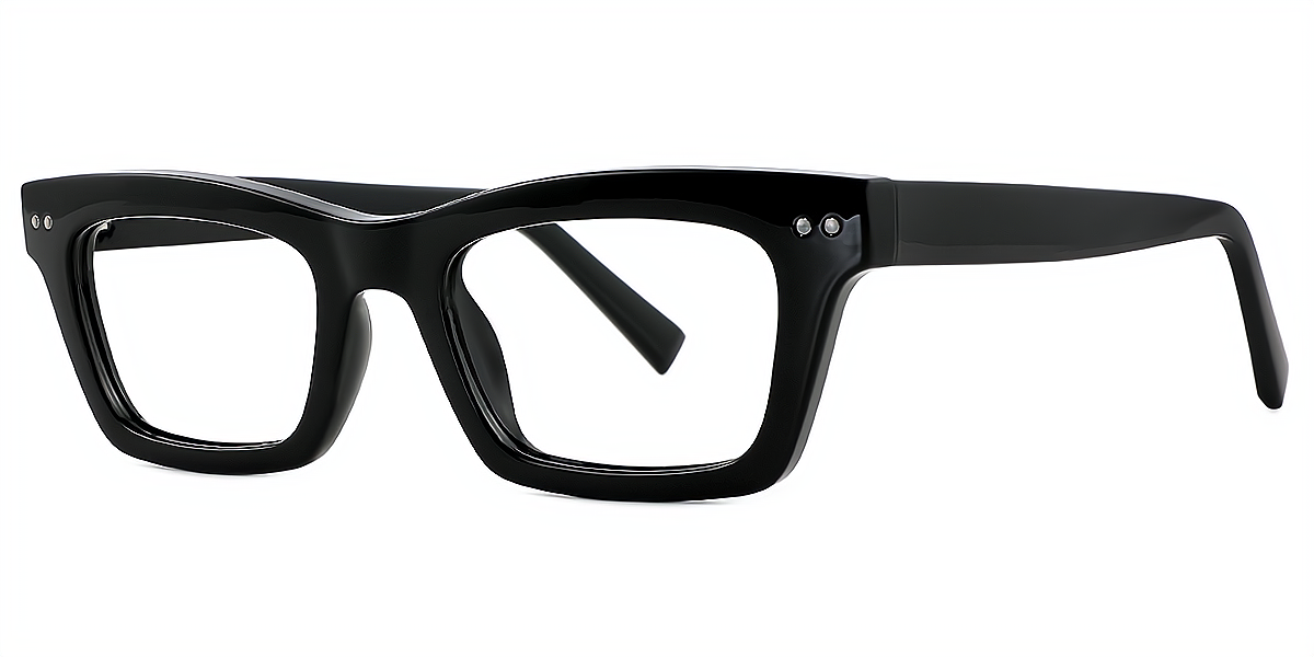 Black Rectangle Retro TR90 Eyeglasses