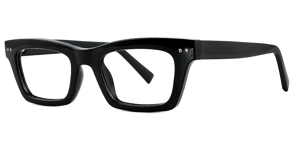 Black Rectangle Retro TR90 Eyeglasses