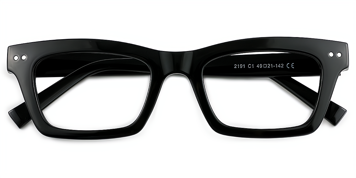 Black Rectangle Retro TR90 Eyeglasses