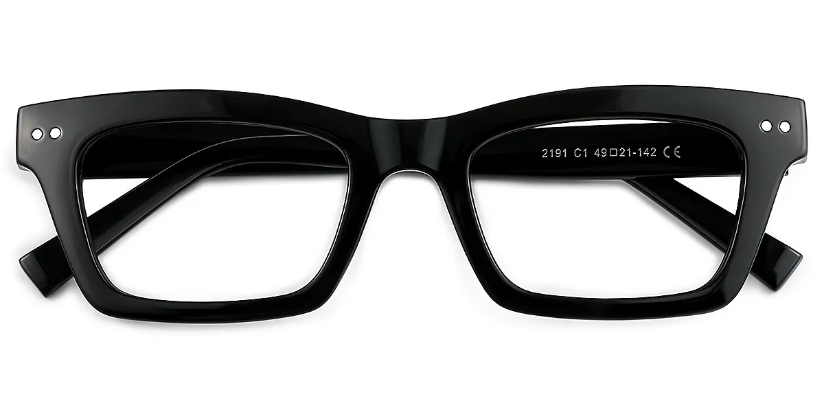 Black Rectangle Retro TR90 Eyeglasses