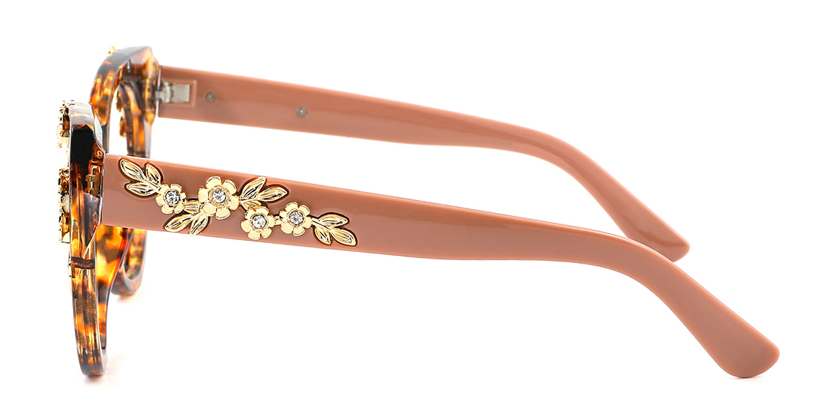 Tortoise Cat Eye Unique Oversized Plastic Eyeglasses