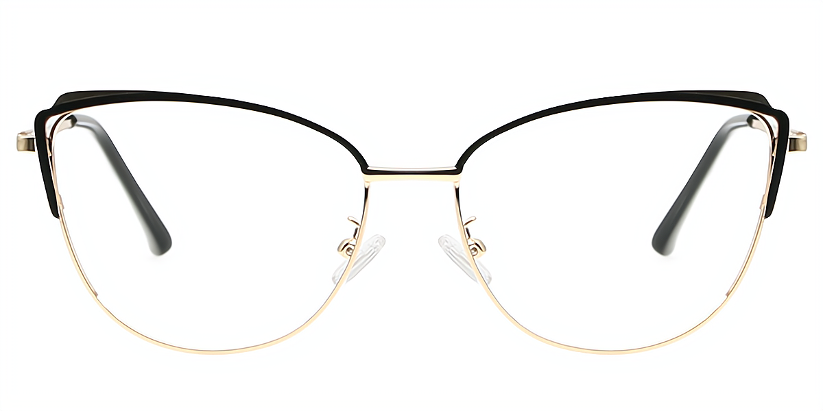 Golden Cat Eye Elegant Metal Eyeglasses