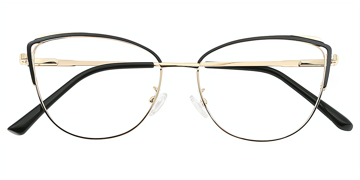 Golden Cat Eye Elegant Metal Eyeglasses
