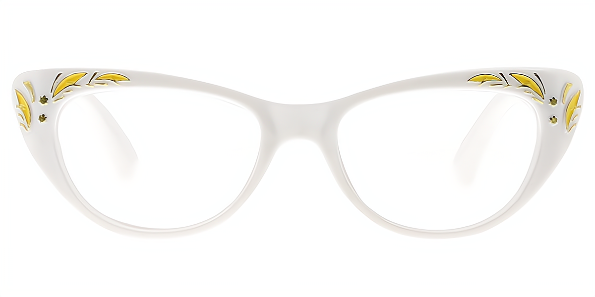 White Cat Eye Retro Plastic Eyeglasses