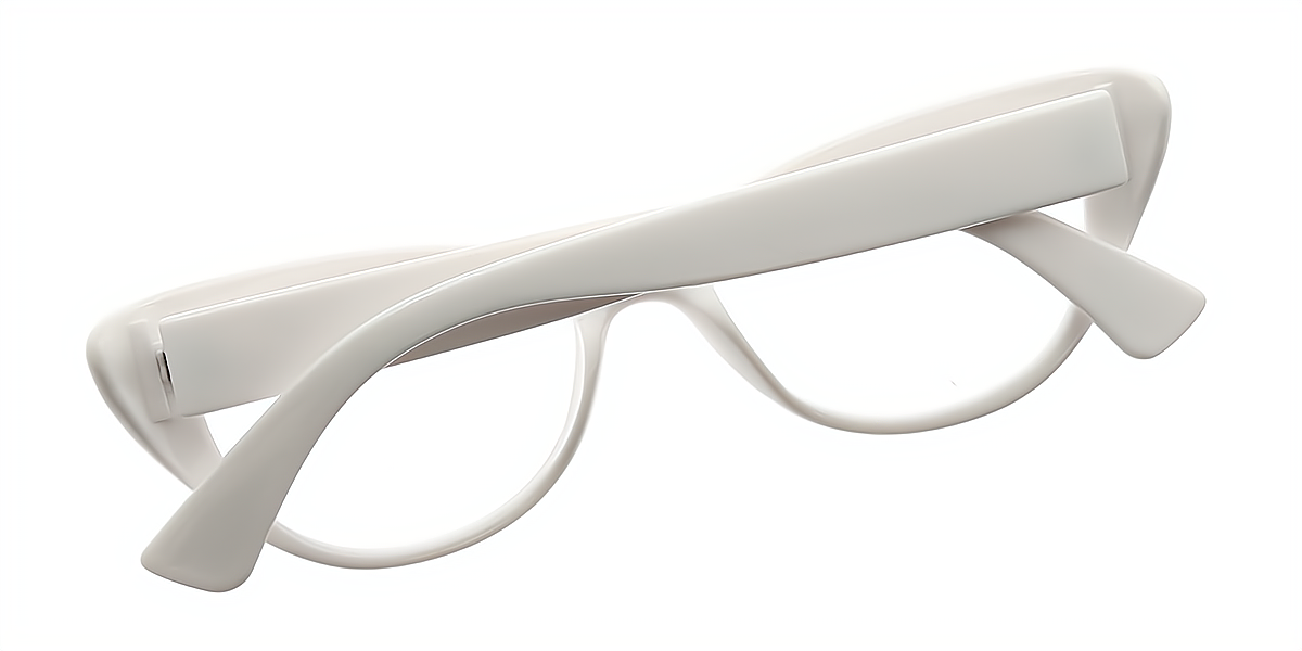 White Cat Eye Retro Plastic Eyeglasses