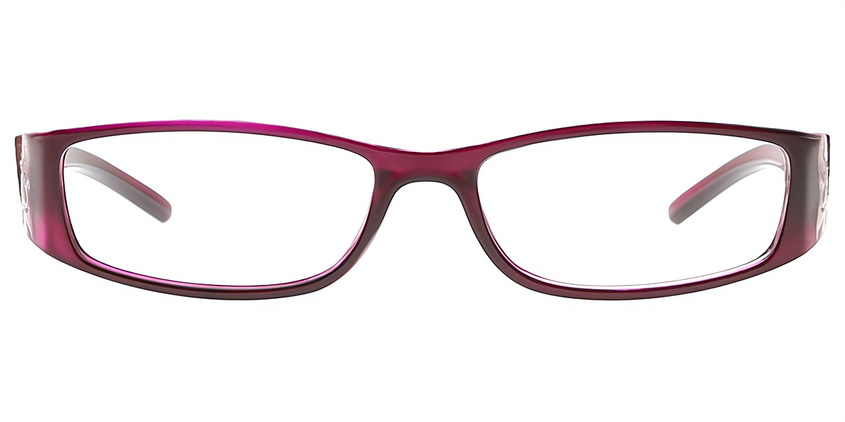 Purple Rectangle Retro Plastic Eyeglasses