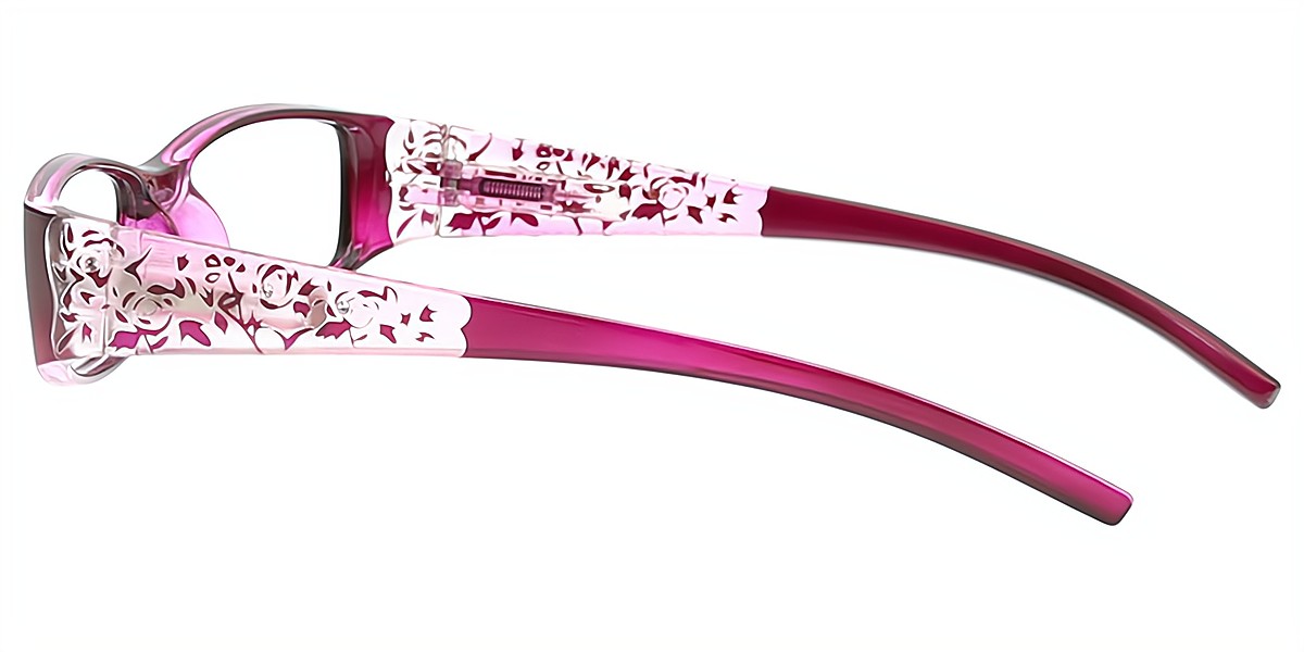 Purple Rectangle Retro Plastic Eyeglasses