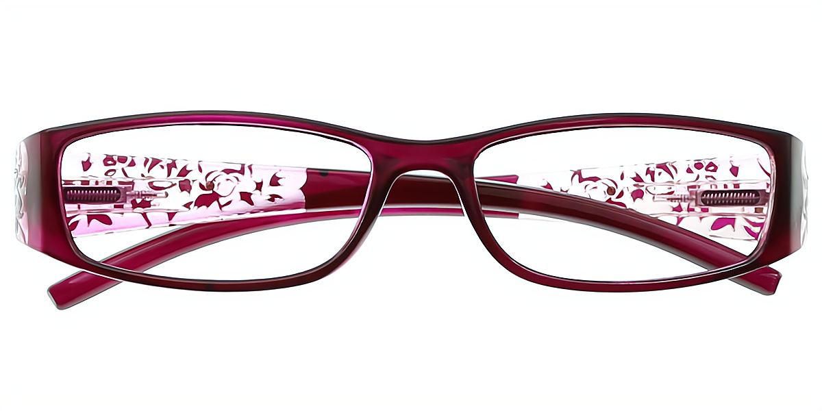 Purple Rectangle Retro Plastic Eyeglasses