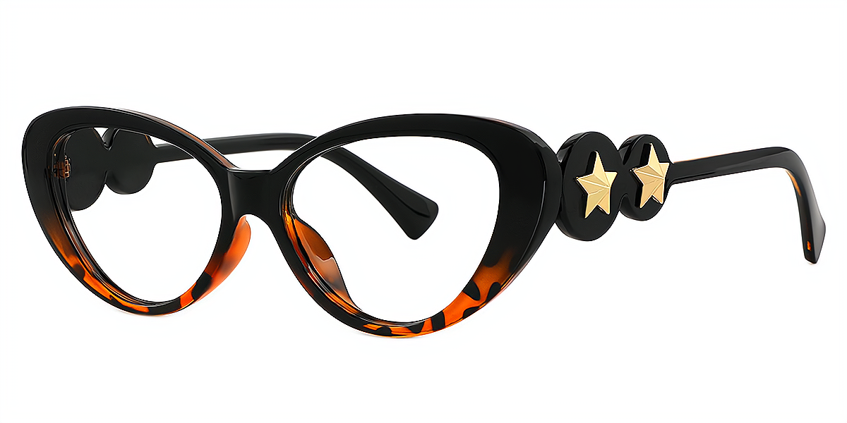 Black Tortoise Cat Eye Retro Plastic Eyeglasses