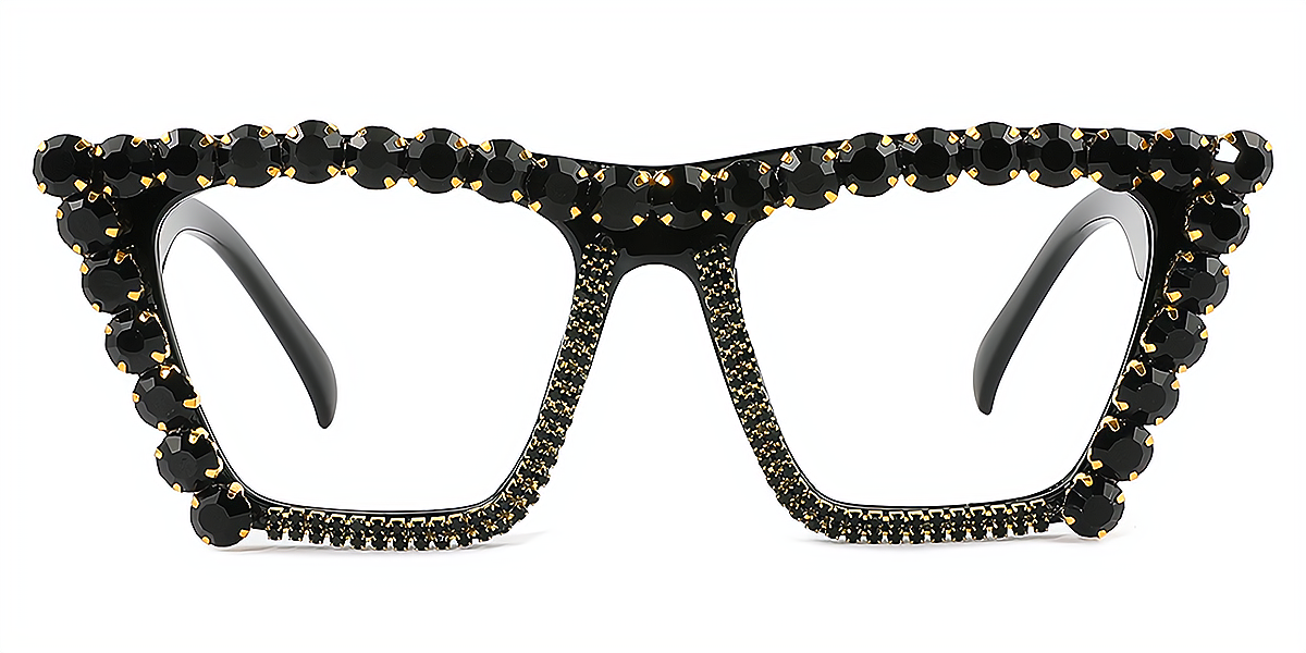 Black Cat Eye Hipster Plastic Eyeglasses