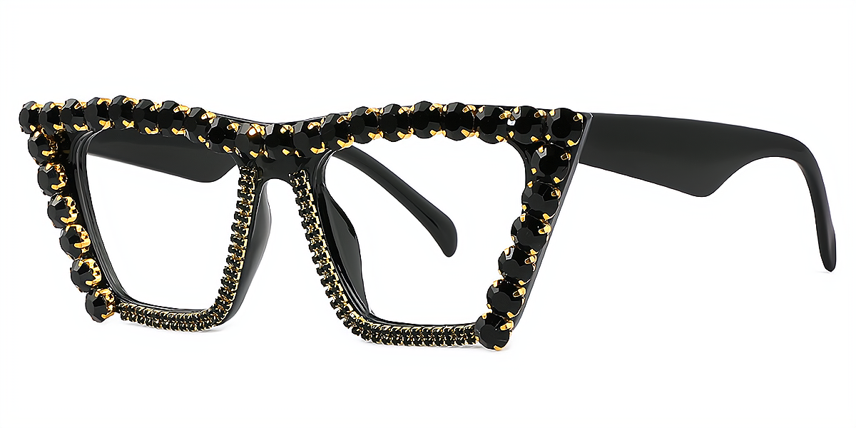 Black Cat Eye Hipster Plastic Eyeglasses