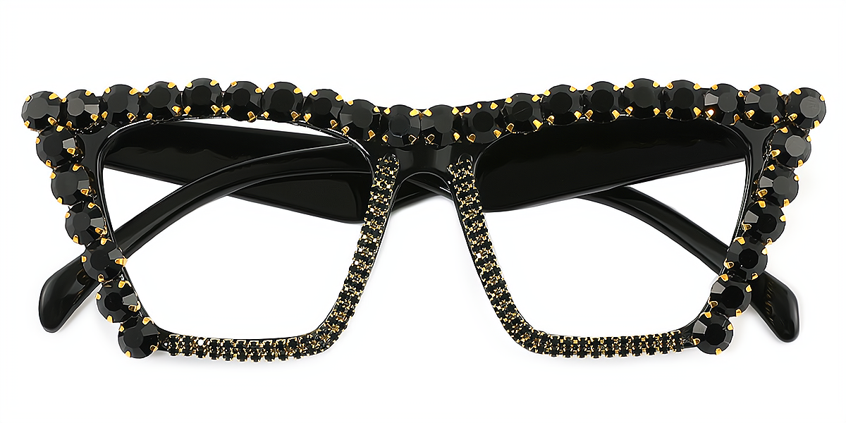 Black Cat Eye Hipster Plastic Eyeglasses