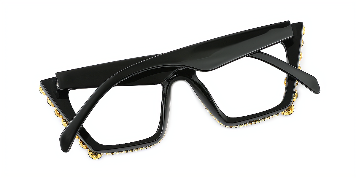 Black Cat Eye Hipster Plastic Eyeglasses