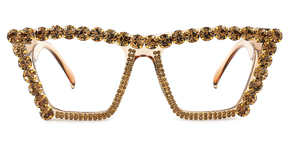 Brown Cat Eye Hipster Plastic Eyeglasses