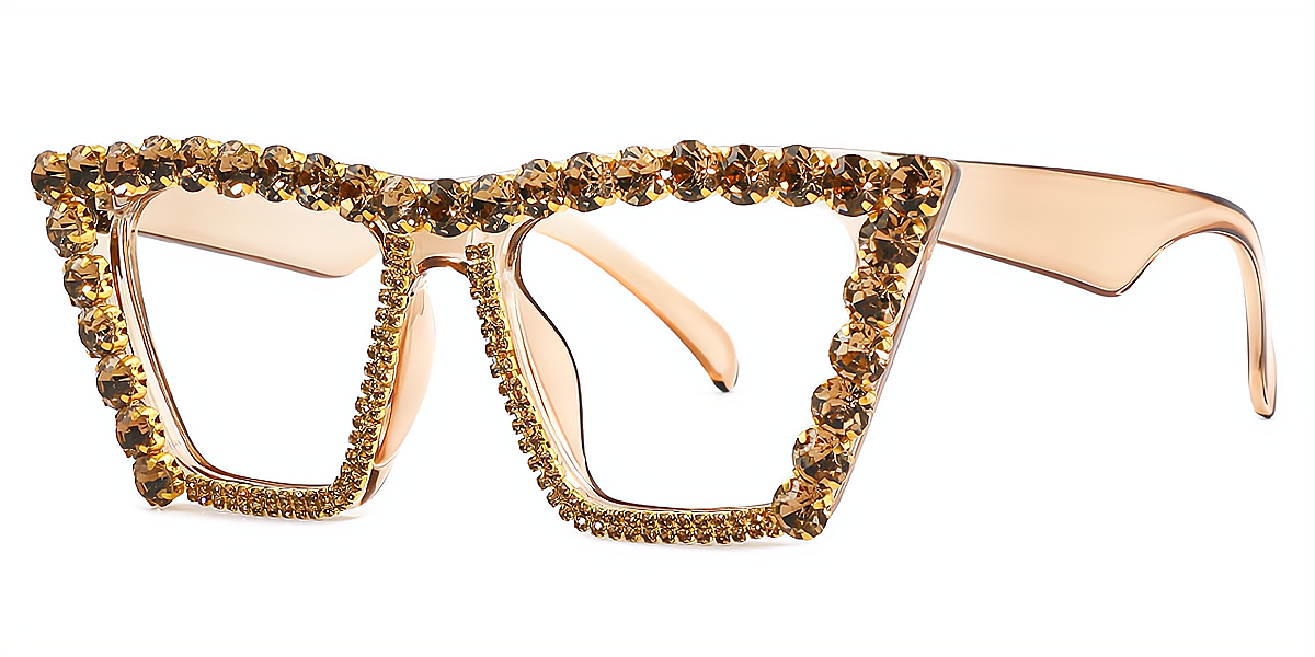 Brown Cat Eye Hipster Plastic Eyeglasses