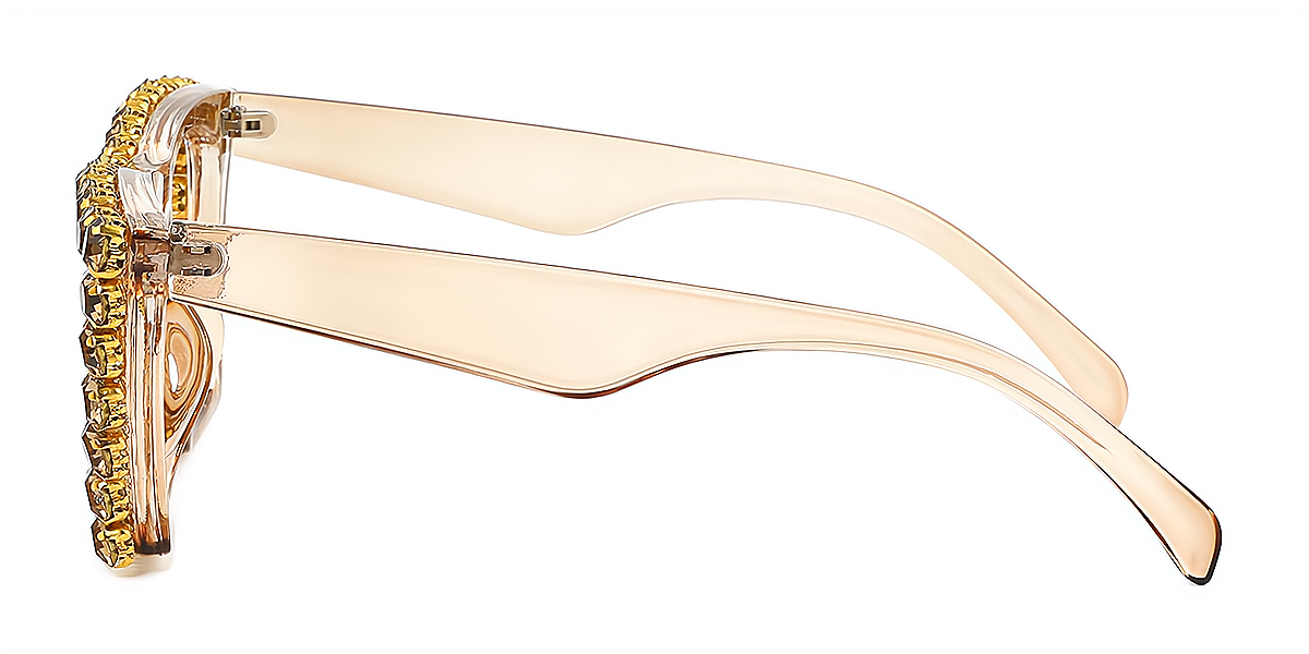 Brown Cat Eye Hipster Plastic Eyeglasses