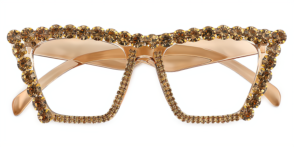 Brown Cat Eye Hipster Plastic Eyeglasses