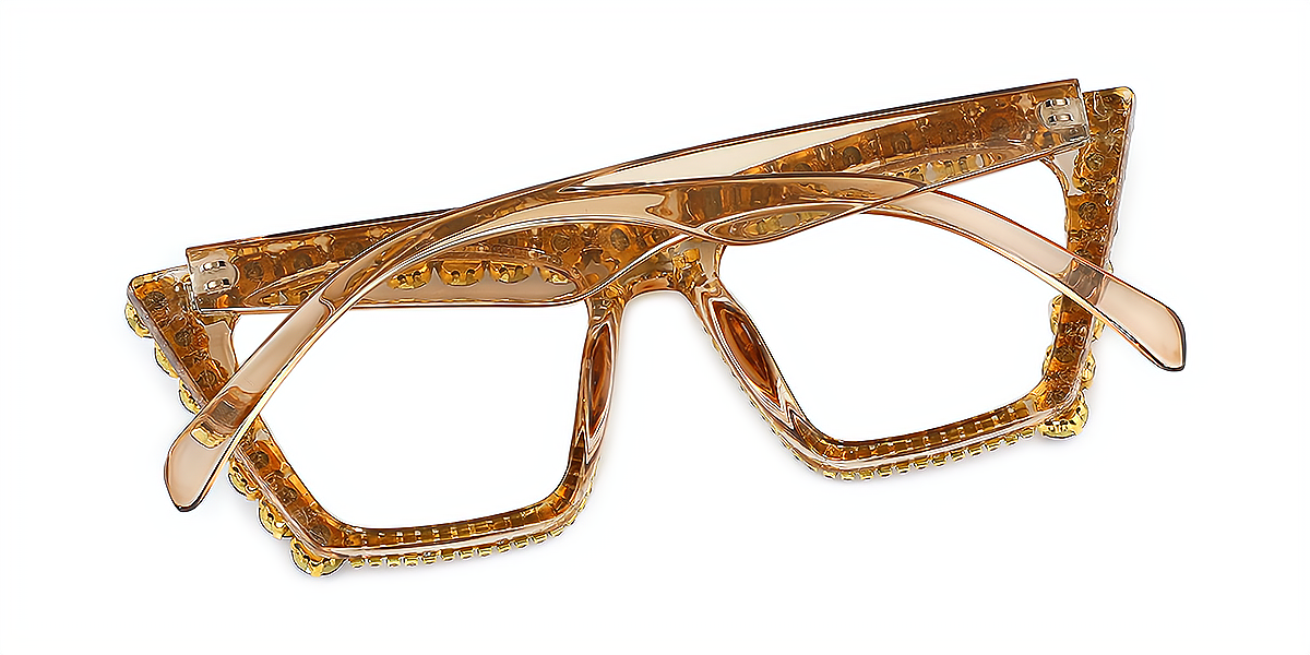 Brown Cat Eye Hipster Plastic Eyeglasses