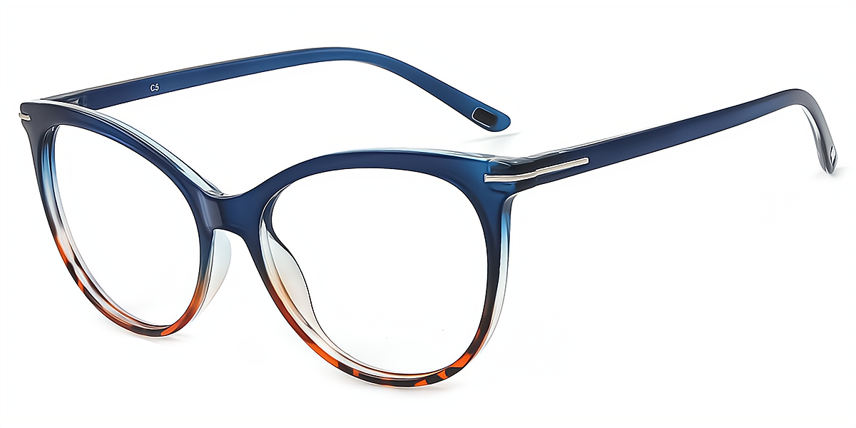 Blue Tortoise Cat Eye Classic TR90 Eyeglasses