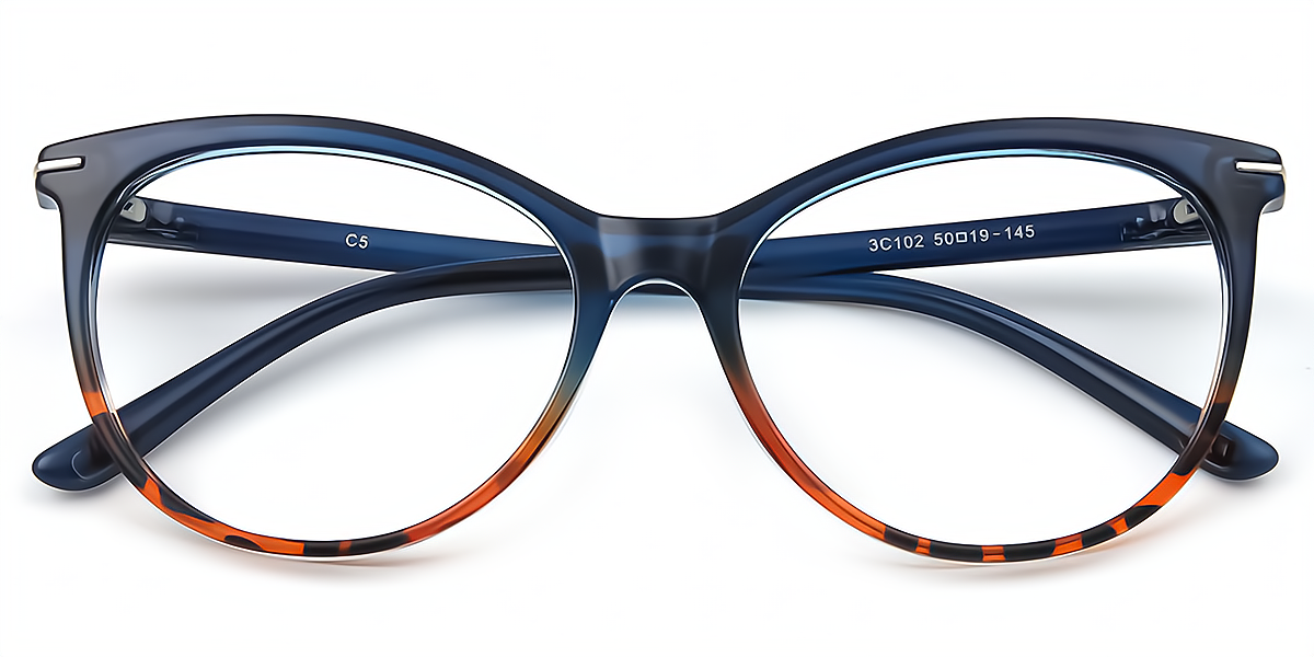 Blue Tortoise Cat Eye Classic TR90 Eyeglasses