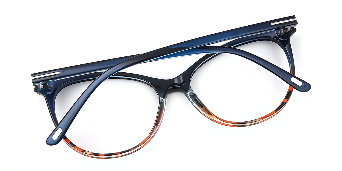 Blue Tortoise Cat Eye Classic TR90 Eyeglasses