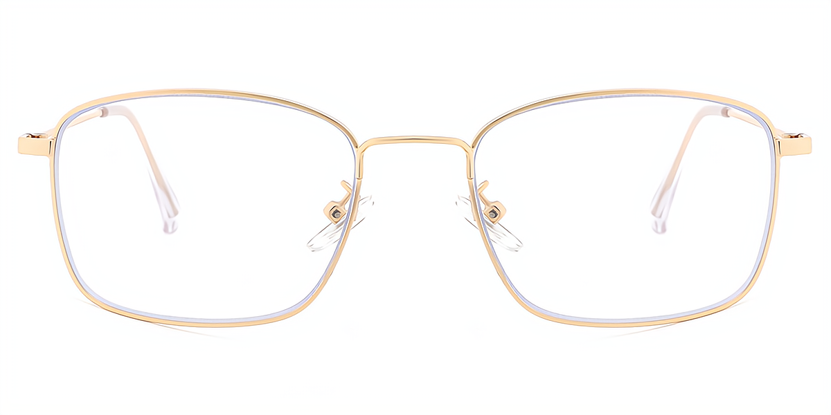 Golden Rectangle Simple Metal Eyeglasses