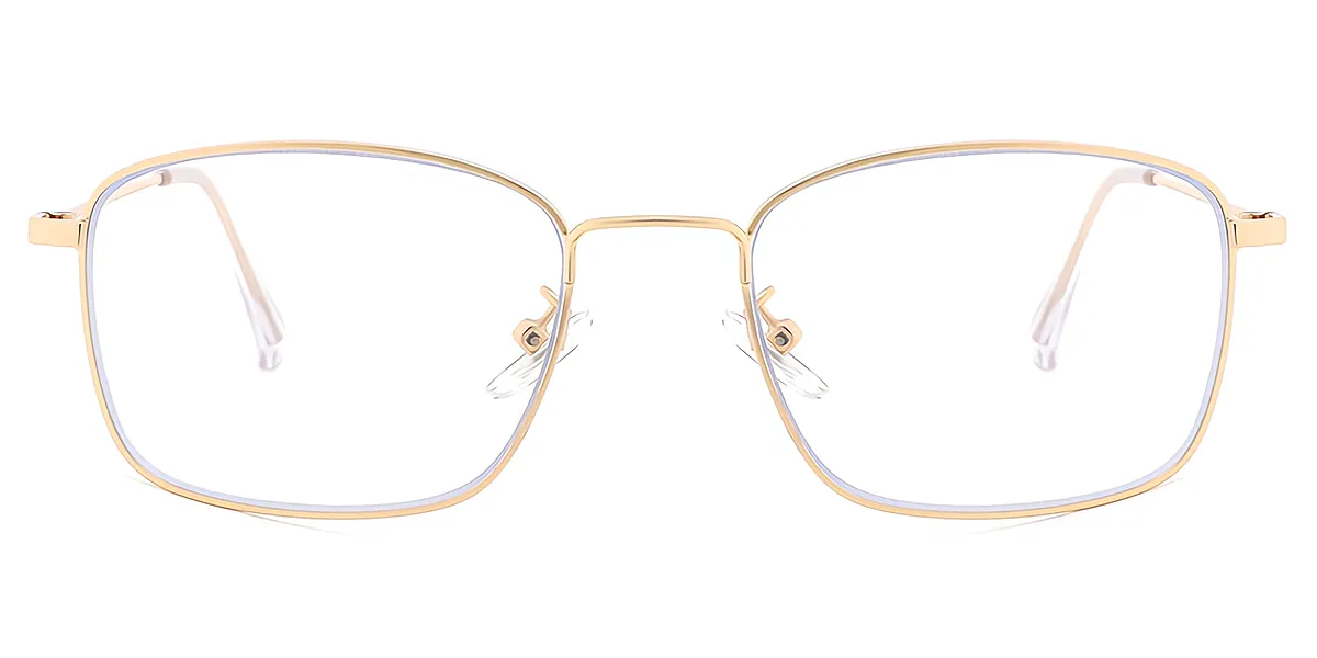 Golden Rectangle Simple Metal Eyeglasses