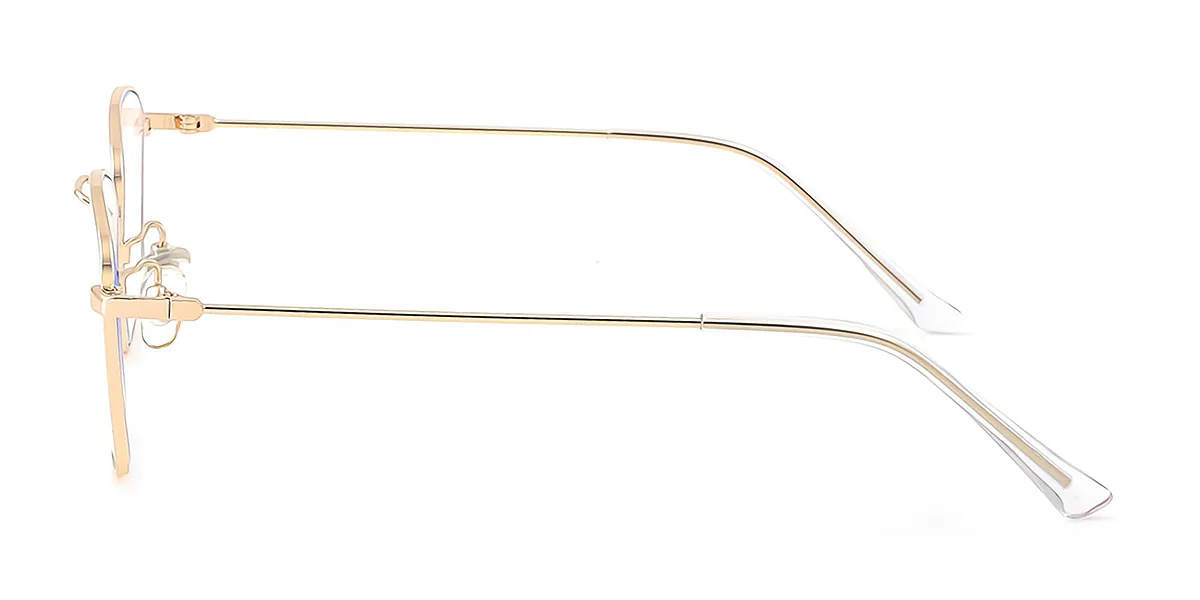 Golden Rectangle Simple Metal Eyeglasses