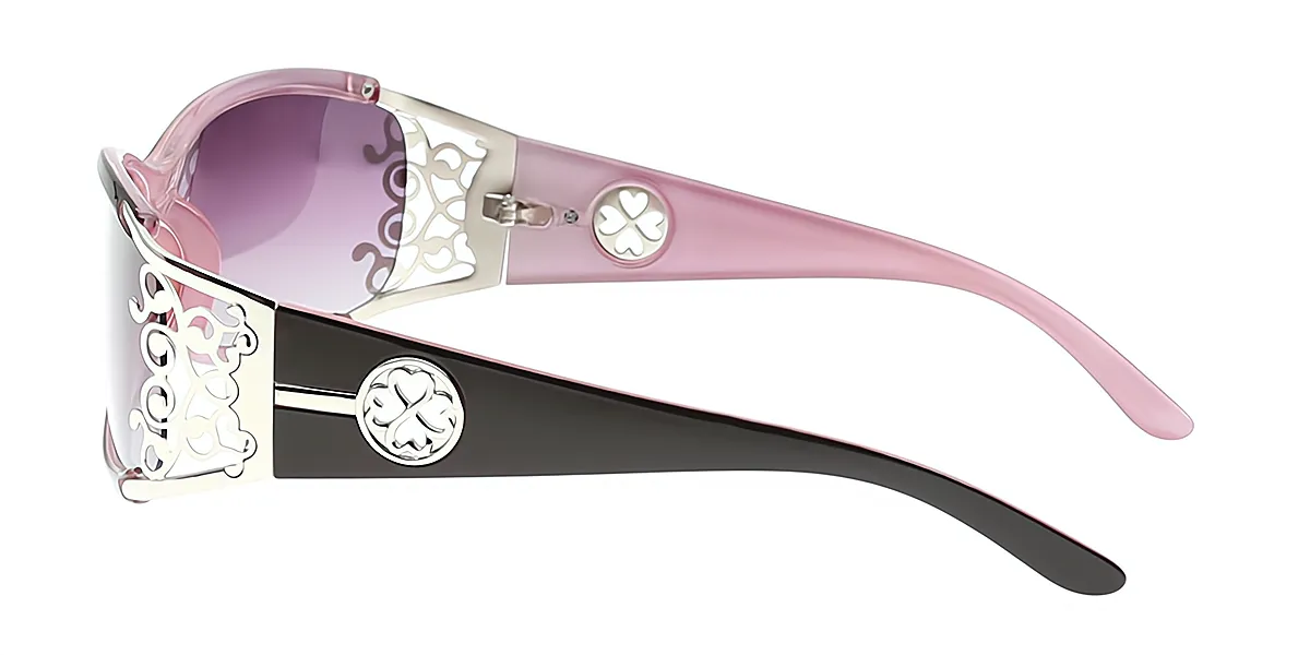 Purple Oval Ornate Plastic Eyeglasses