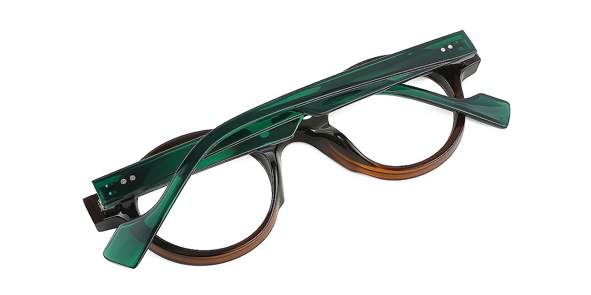 Brown Round Retro Plastic Eyeglasses