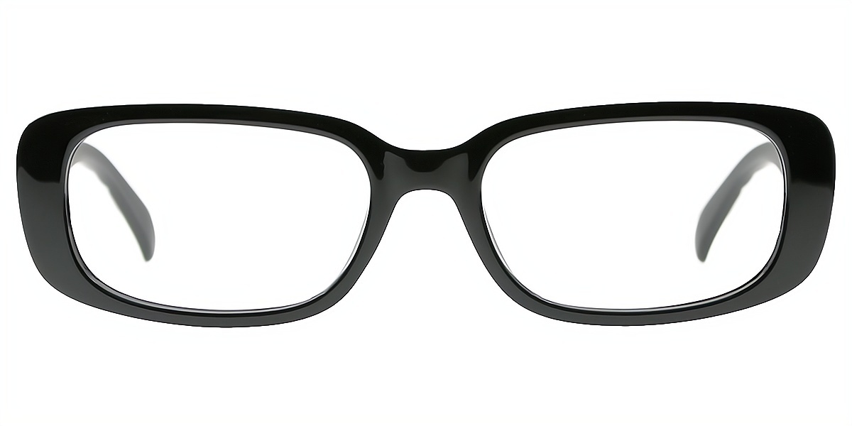 Black Rectangle Simple Wide TR90 Eyeglasses