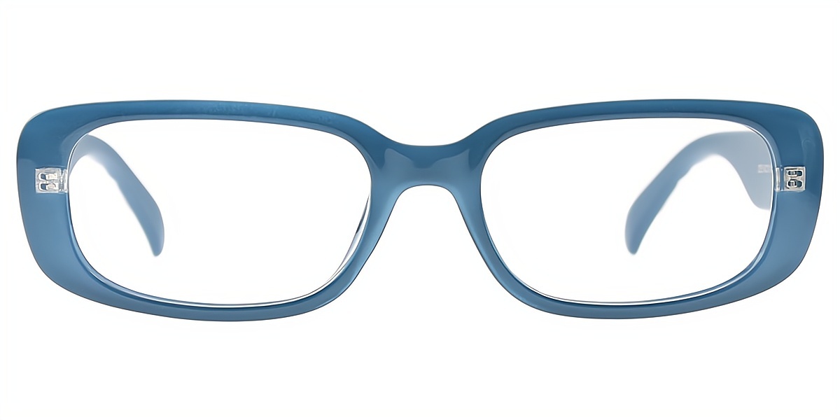 Blue Rectangle Simple Wide TR90 Eyeglasses