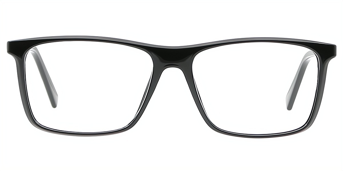 Black Rectangle Classic Horn TR90 Eyeglasses