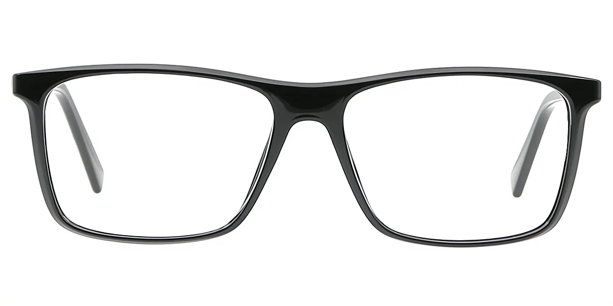 Black Rectangle Classic Horn TR90 Eyeglasses