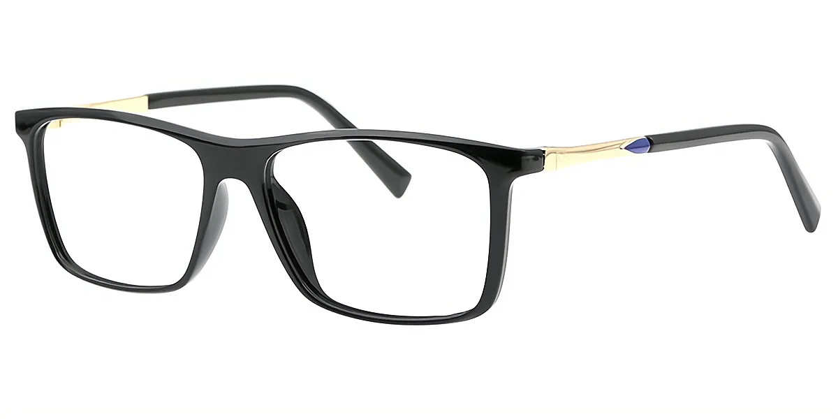 Black Rectangle Classic Horn TR90 Eyeglasses