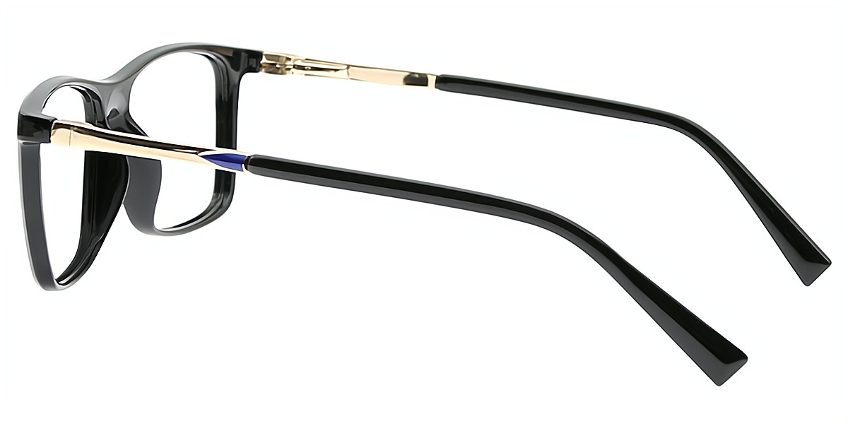 Black Rectangle Classic Horn TR90 Eyeglasses