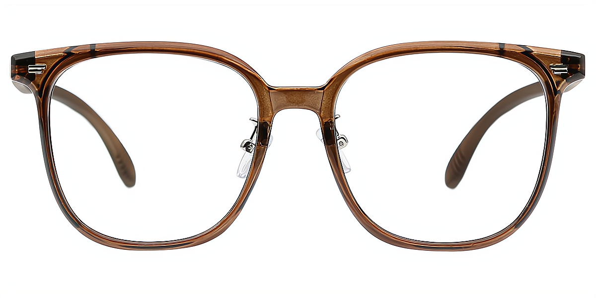 Brown Square Simple Classic TR90 Eyeglasses