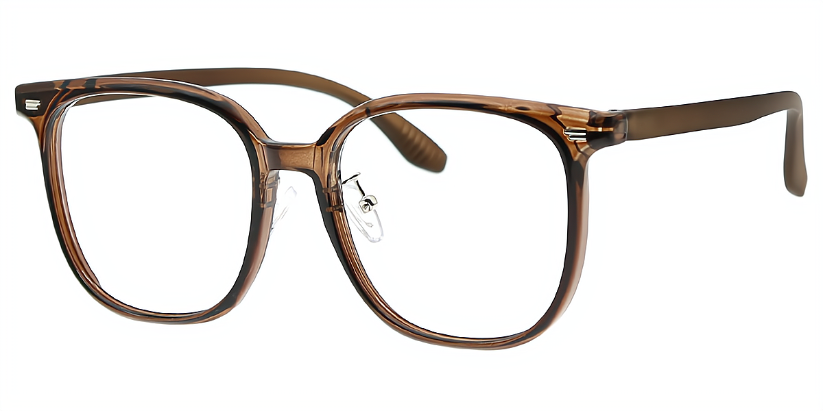 Brown Square Simple Classic TR90 Eyeglasses