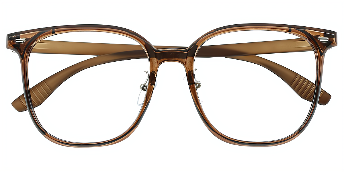 Brown Square Simple Classic TR90 Eyeglasses