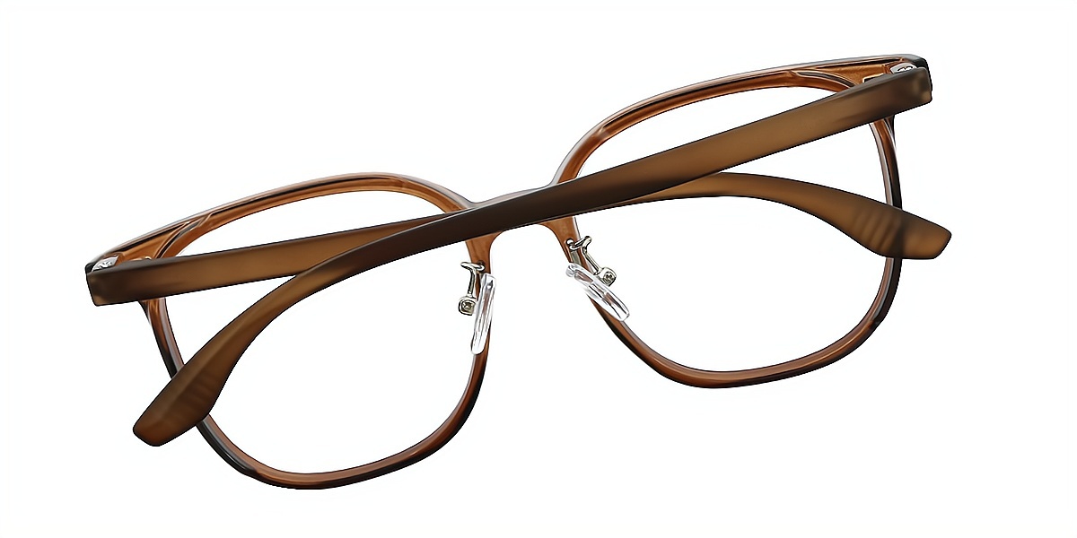 Brown Square Simple Classic TR90 Eyeglasses