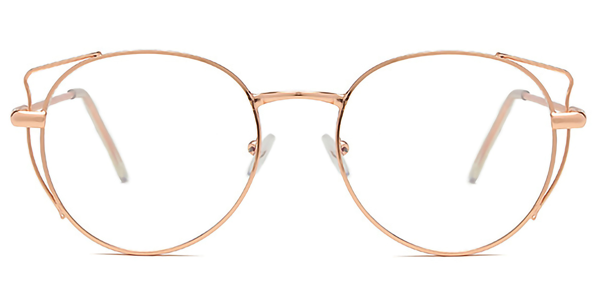 Golden Cat Eye Unique Metal Eyeglasses